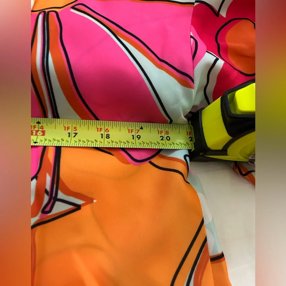 NWOT CROSBY by Mollie Burch Pink and Orange Floral Blouse, Size Large - Picture 11 of 15
